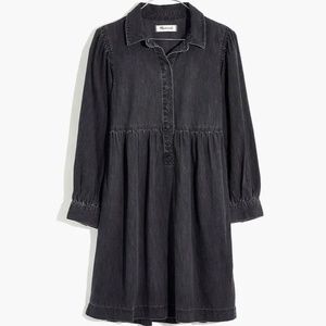 Madewell Babydoll Black Denim Shirtdress Size XXS